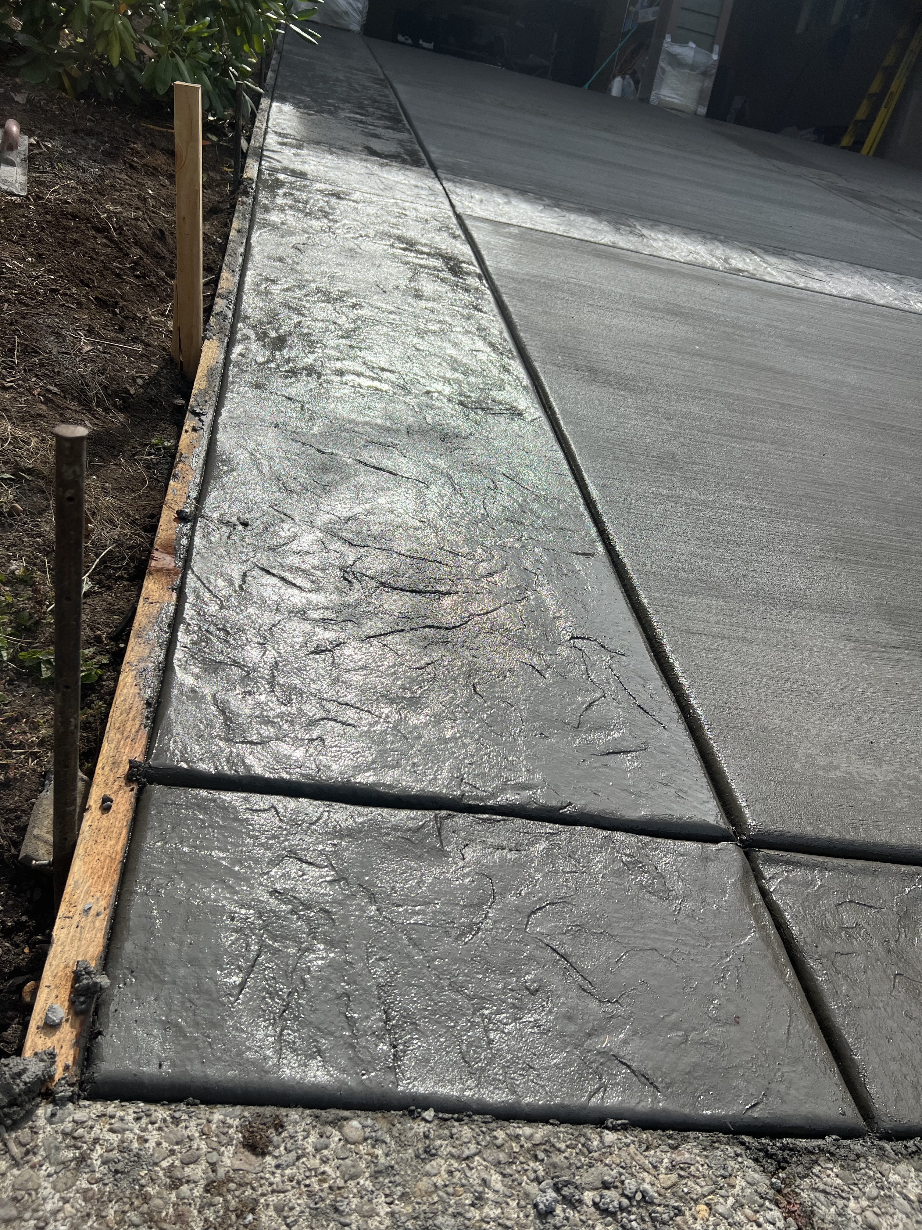A newly installed concrete Stamped Concrete in Keizer, Oregon