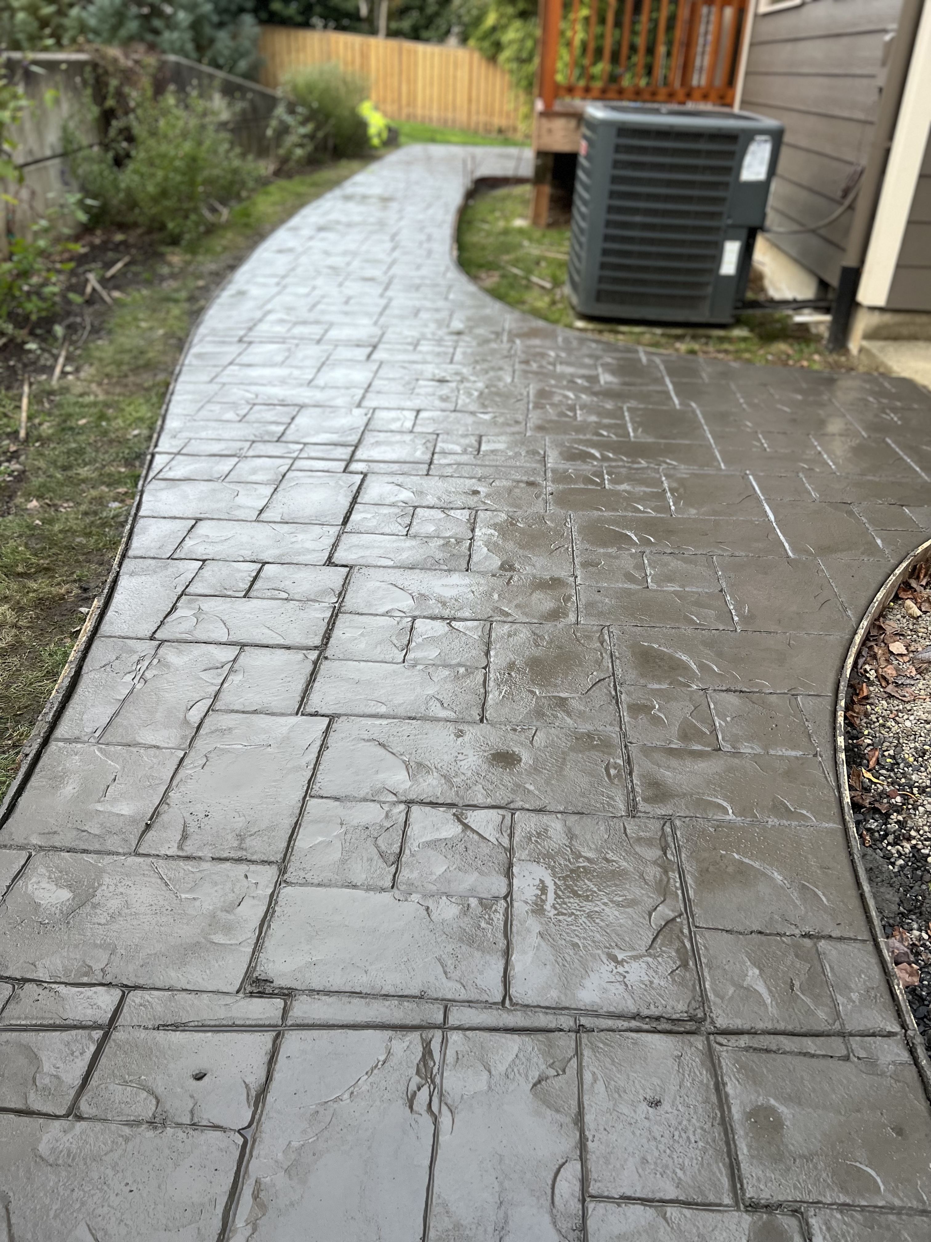 A newly installed concrete Stamped Concrete in Salem, Oregon