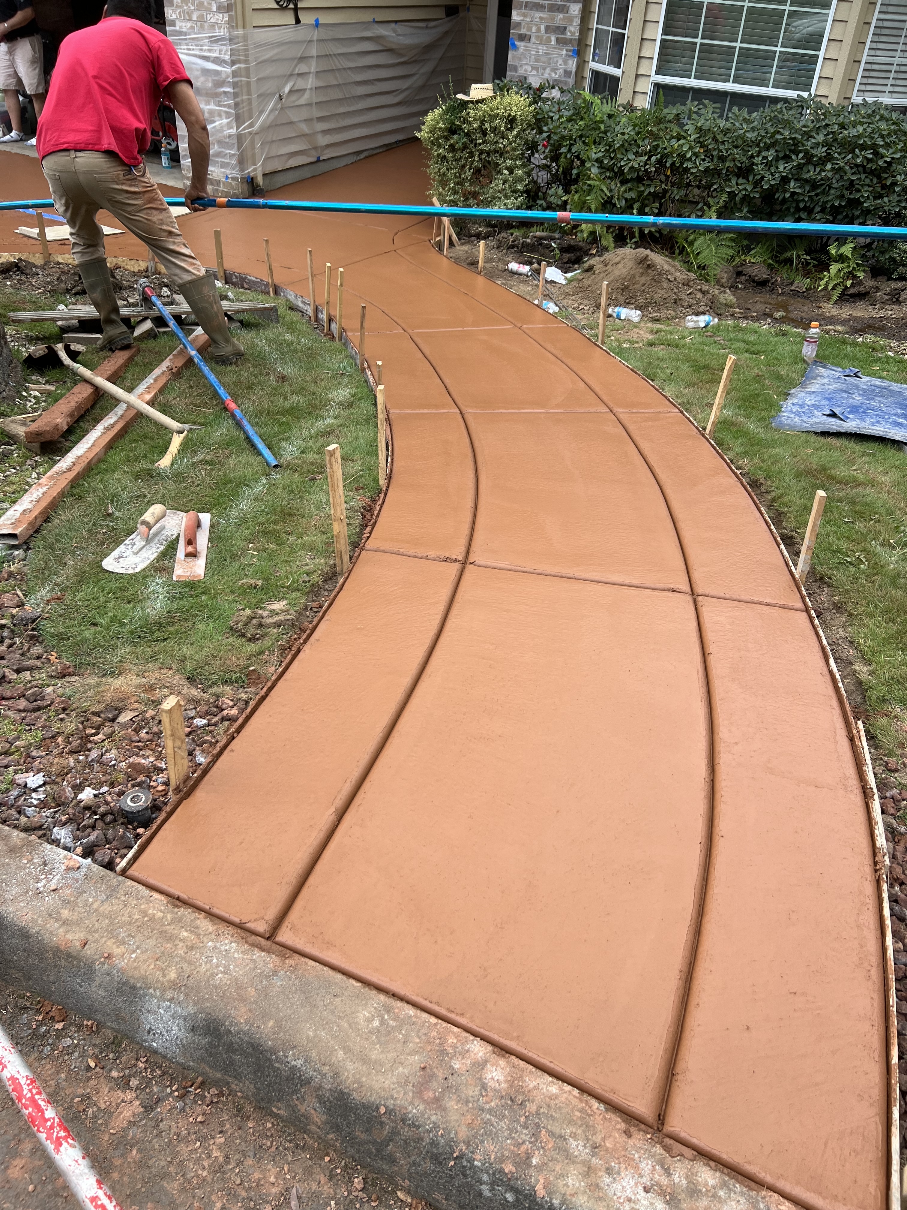 A newly installed concrete Walkways in Gresham, Oregon