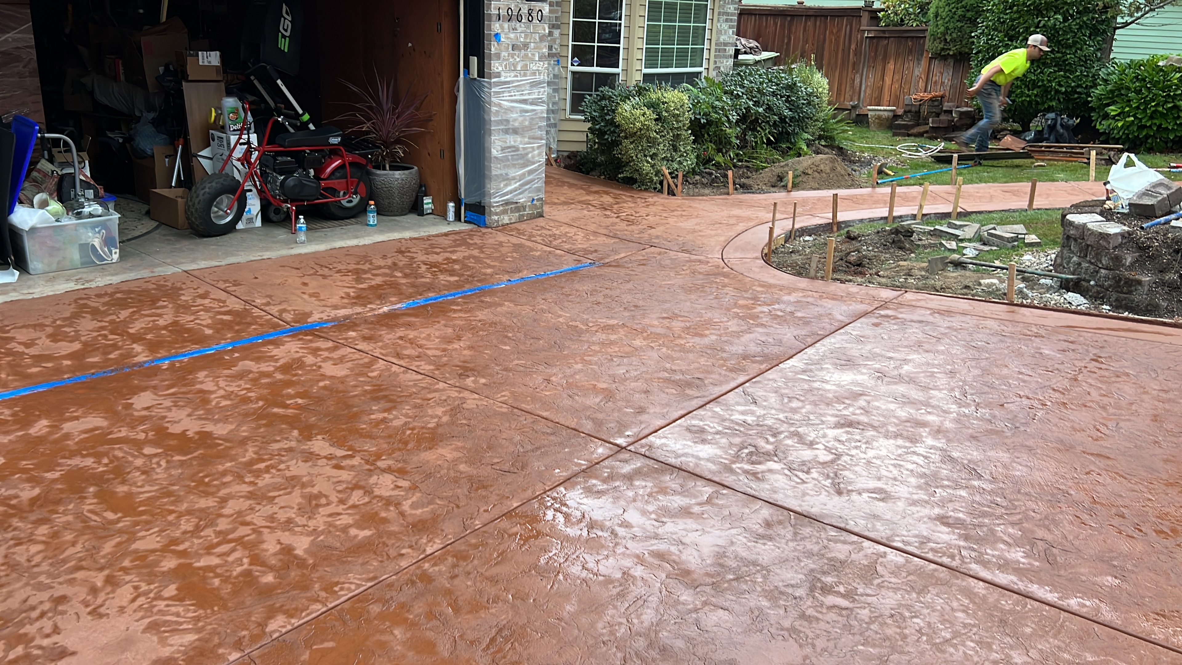 A newly installed concrete Custom Concrete in Tualatin, Oregon