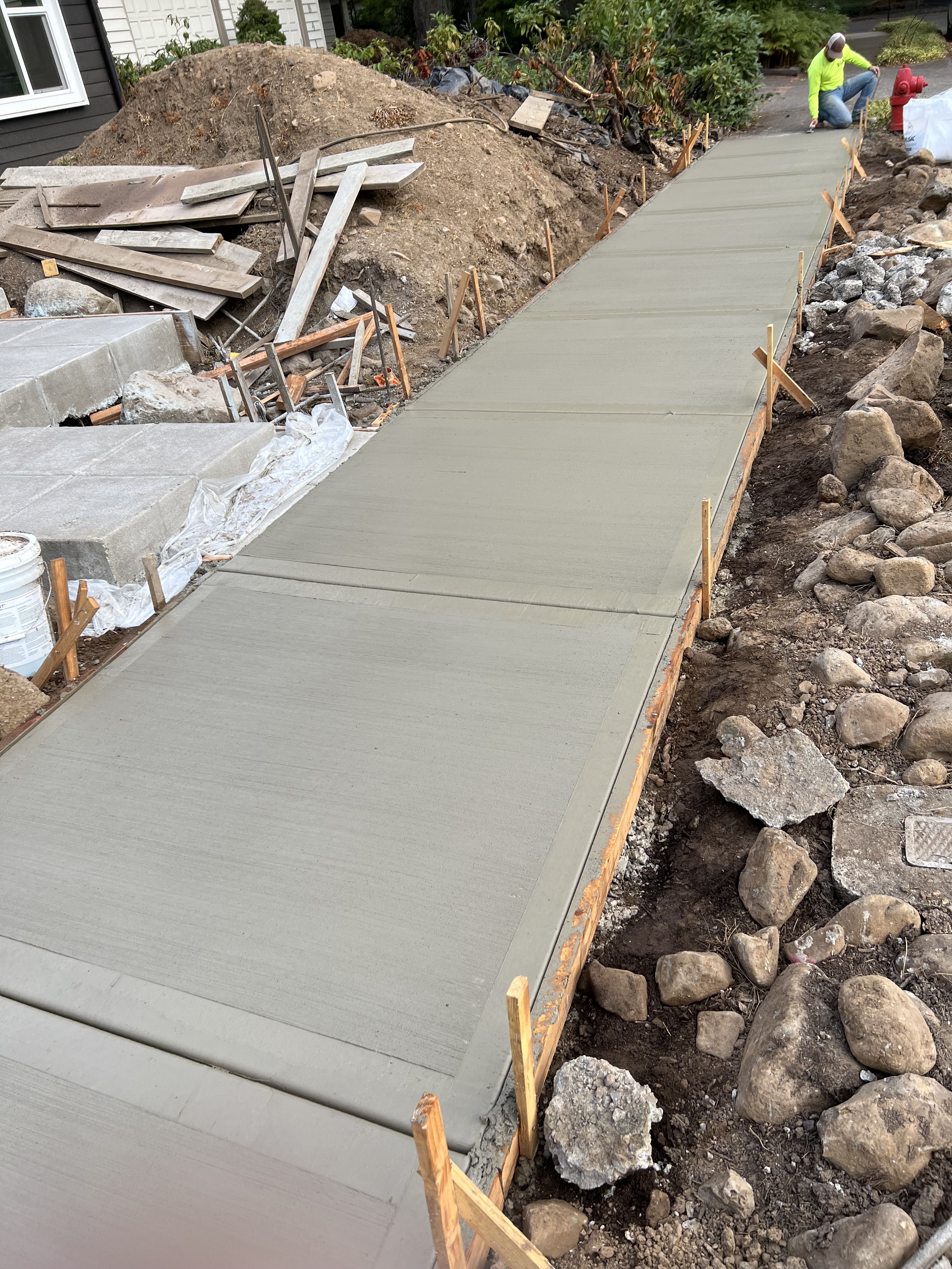 A newly installed concrete SideWalks in Boring, Oregon